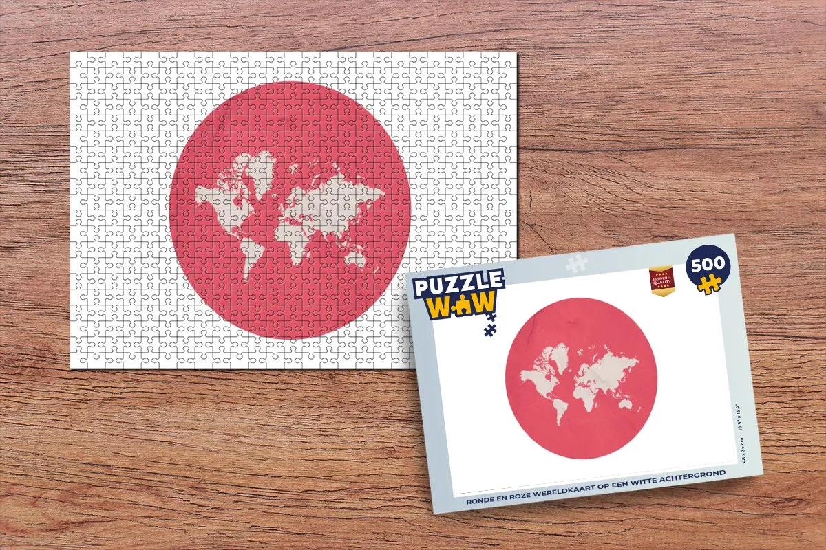 PuzzleWow Wereldkaart Legpuzzel 500 Stuks - Multicolor