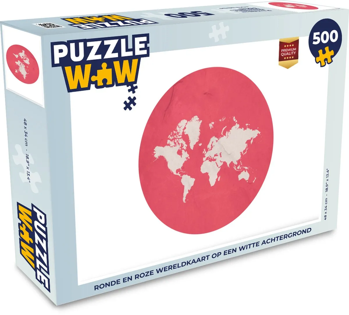 PuzzleWow Wereldkaart Legpuzzel 500 Stuks