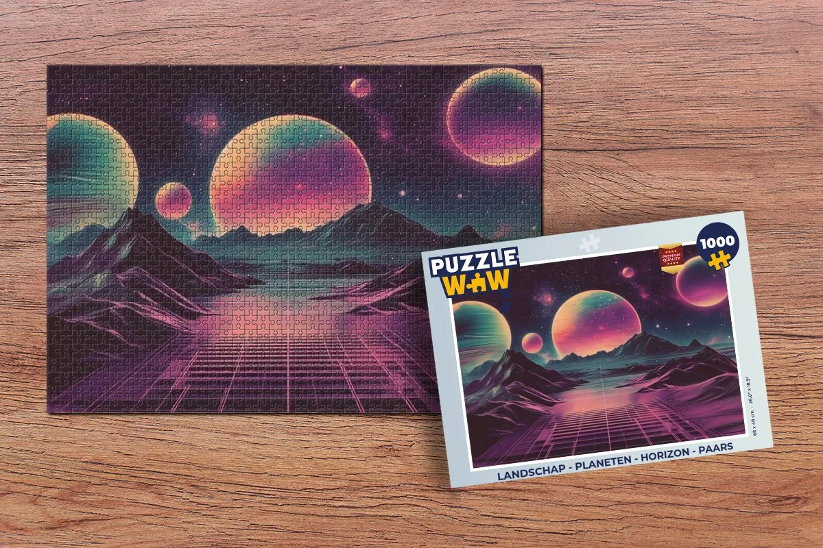 PuzzleWow Planeten Horizon Legpuzzel 1000 Stuks - Paars