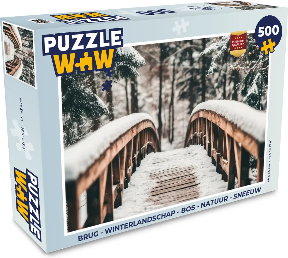 PuzzleWow Winterlandschap Bos Sneeuw Legpuzzel 500 Stuks