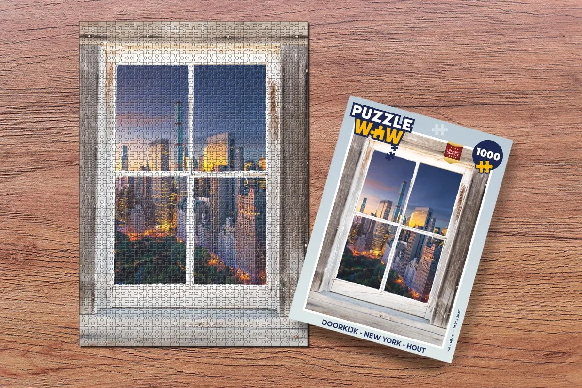 PuzzleWow Doorkijk New York Legpuzzel 1000 Stuks - Multicolor