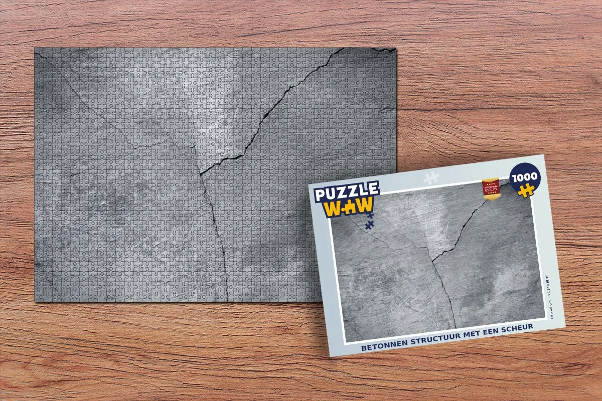 PuzzleWow Beton Scheur Legpuzzel 1000 Stuks - Multicolor