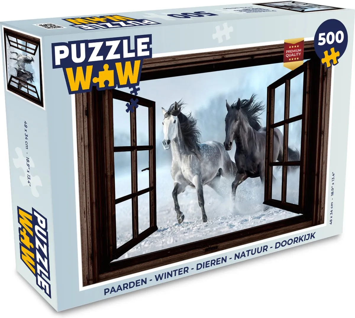 PuzzleWow Paarden Winter Legpuzzel 500 Stuks