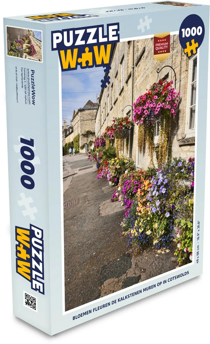 PuzzleWow Legpuzzel 1000 Stuks Bloemen Cotswolds