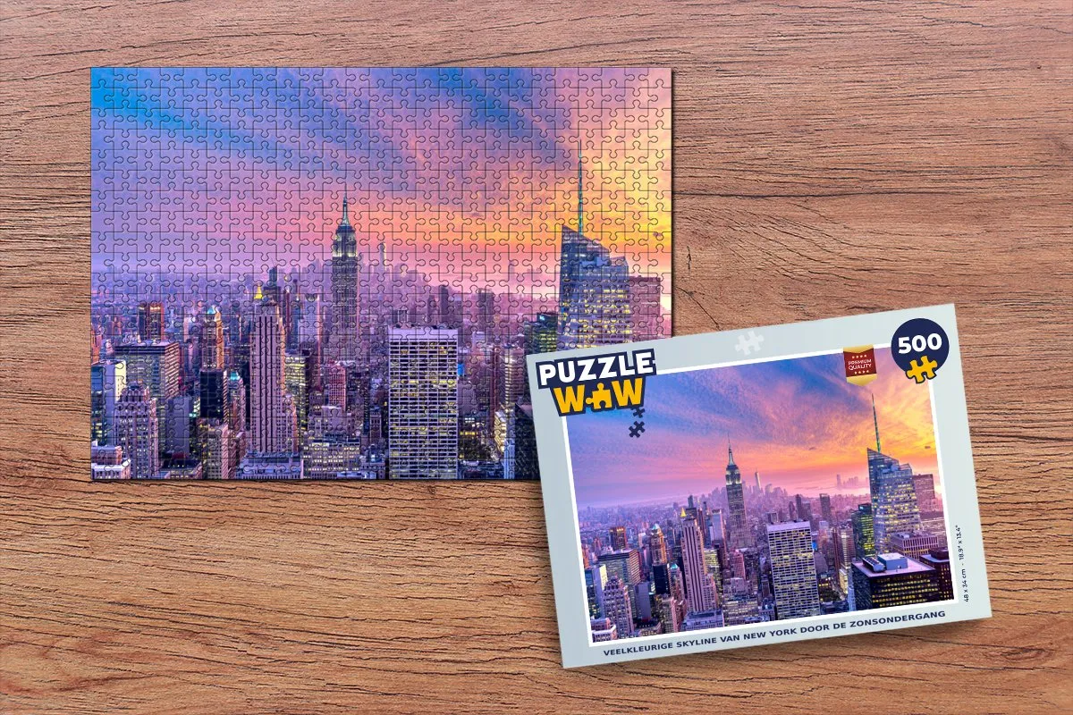 PuzzleWow New York Skyline Legpuzzel 500 Stuks - Multicolor
