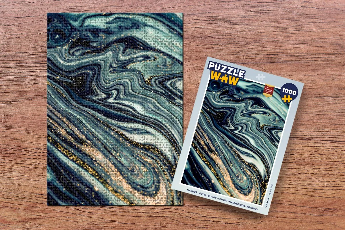 PuzzleWow Abstract Marmerlook Legpuzzel 1000 Stuks - Multicolor
