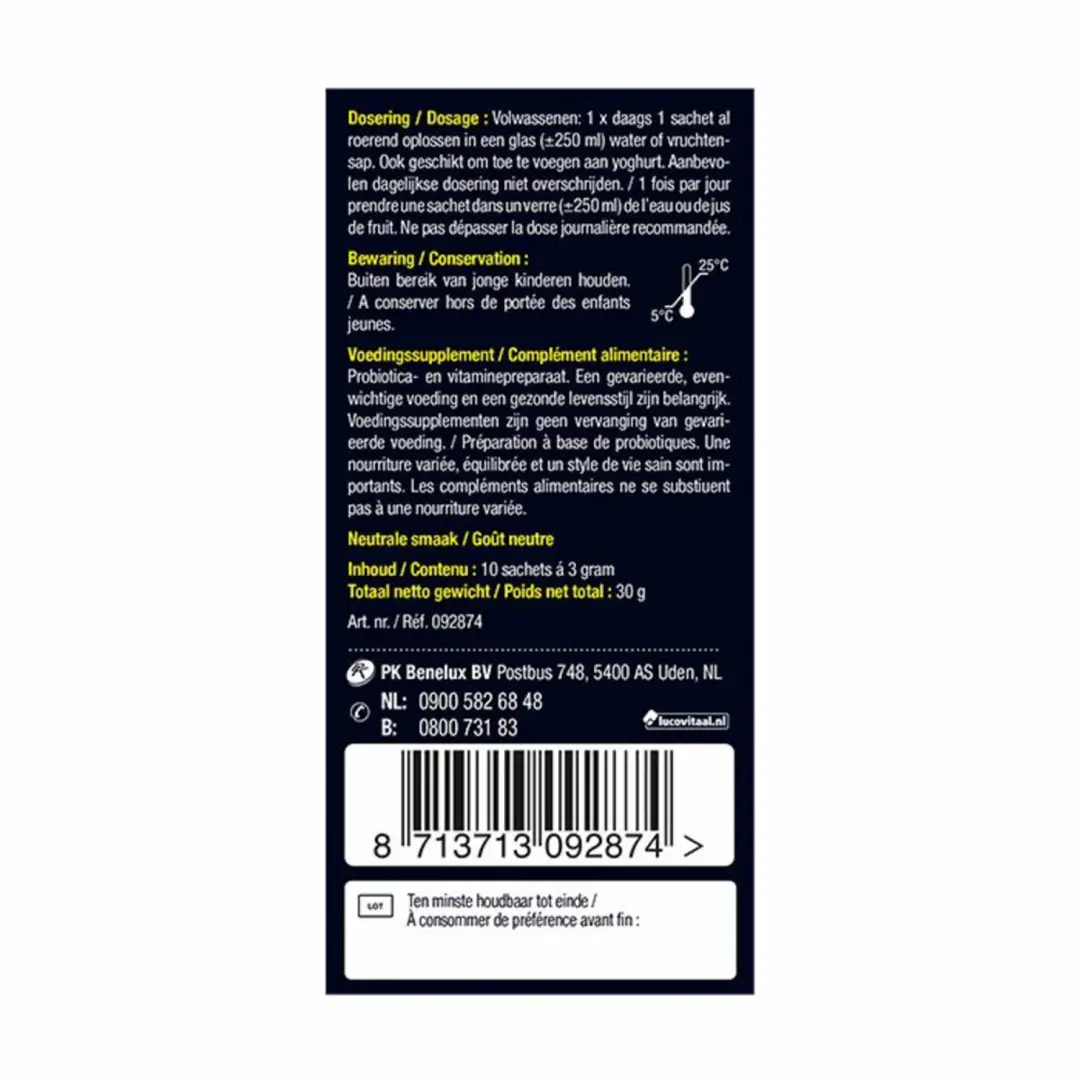 Lucovitaal Pre & Probiotica 3x10 Sachets - afbeelding 3 van 4