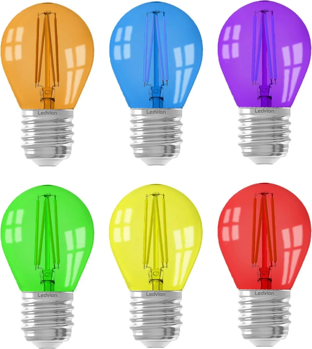 Ledvion 6X E27 LED Lampen - 2100K Warm Wit - 5 Stuks