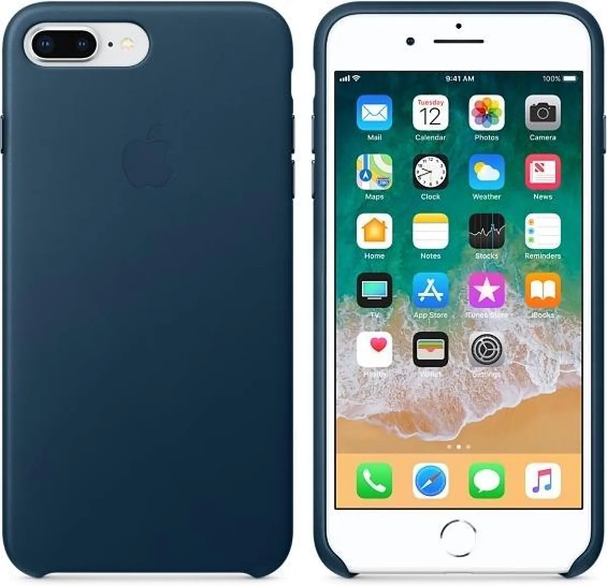 Apple Leren Hoesje iPhone 7/8 Plus MQHR2ZM/A - Kosmosblauw