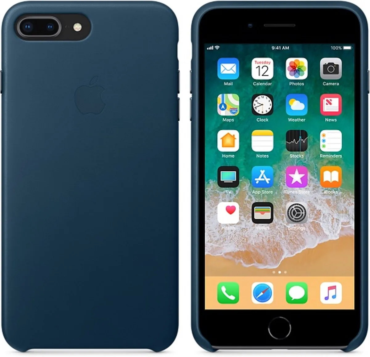 Apple Leren Hoesje iPhone 7/8 Plus MQHR2ZM/A - Kosmosblauw