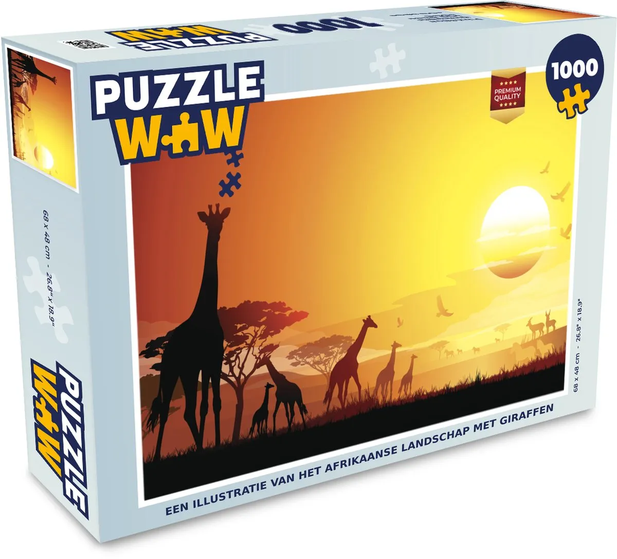 PuzzleWow Legpuzzel Afrikaans Landschap 1000 Stuks - Multicolor