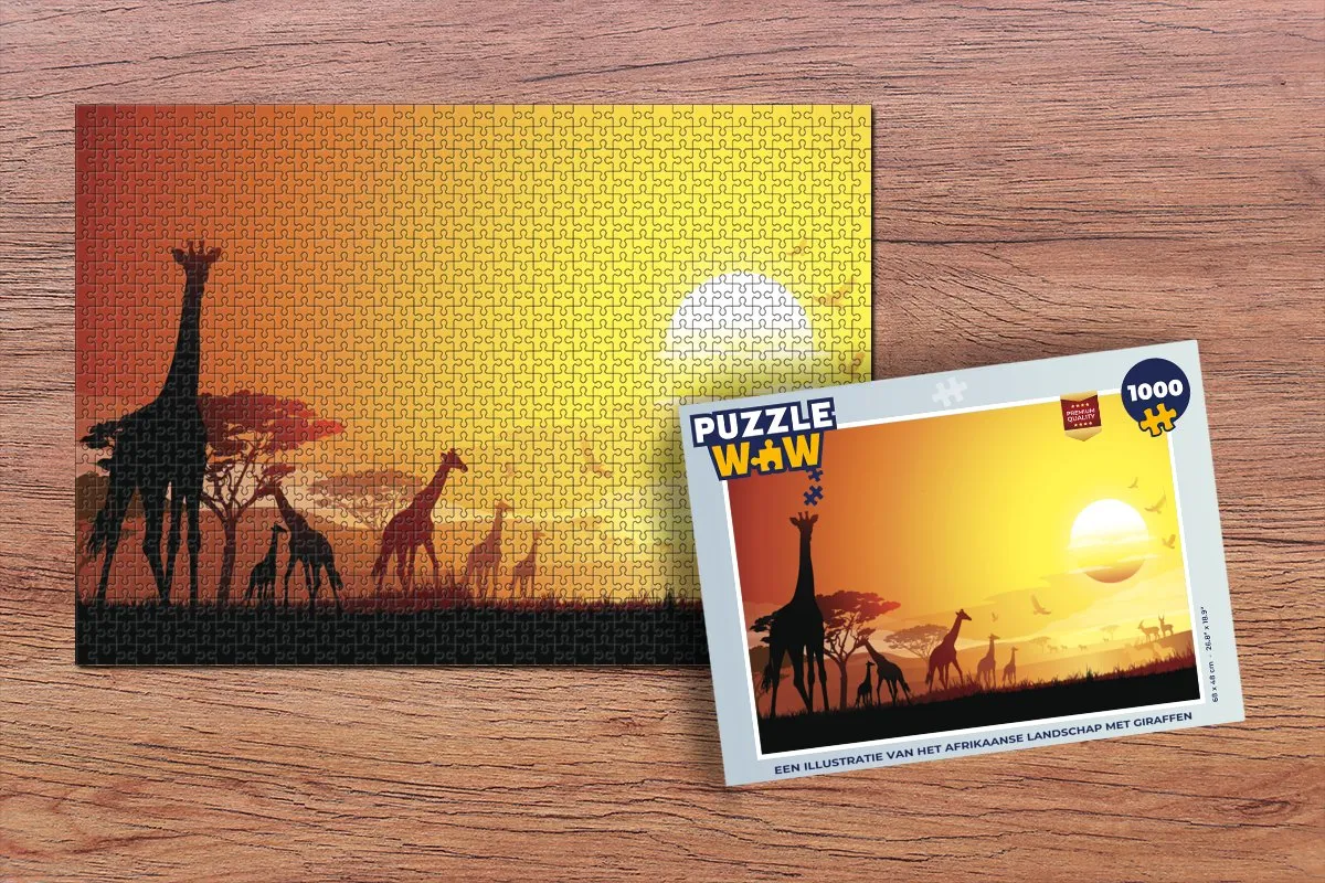 PuzzleWow Legpuzzel Afrikaans Landschap 1000 Stuks - Multicolor