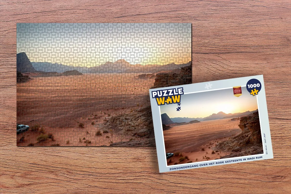 PuzzleWow Legpuzzel Zonsondergang Wadi Rum 1000 Stuks - Multicolor