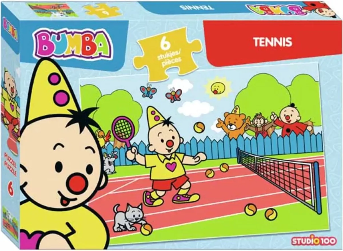 Studio 100 Bumba Legpuzzel Tennis 34cm - Blauw - 6 Stuks