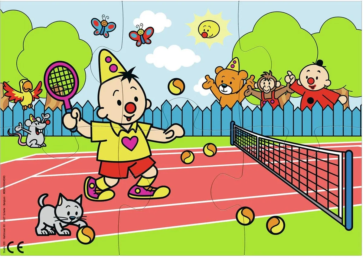 Studio 100 Bumba Legpuzzel Tennis 34cm - Blauw - 6 Stuks