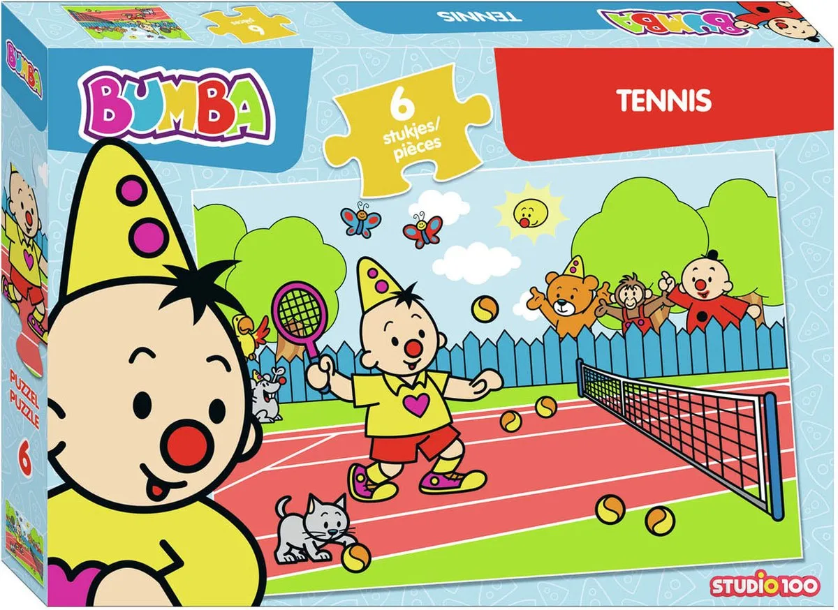 Studio 100 Bumba Legpuzzel Tennis 34cm - Blauw - 6 Stuks