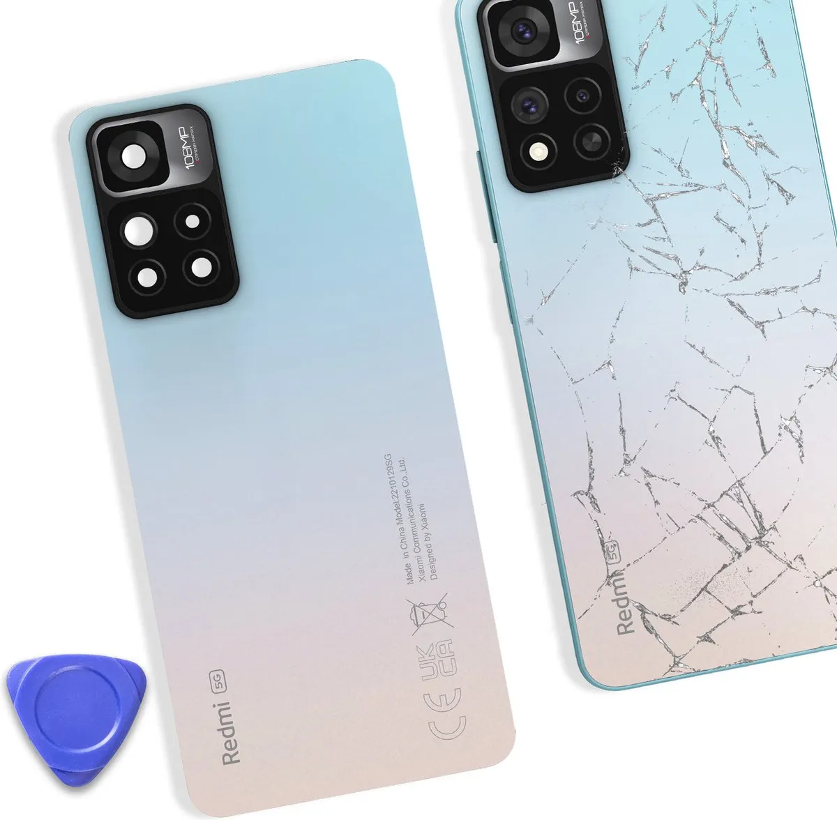 Xiaomi Redmi Note 11 Pro Plus Batterijdeksel - lichtblauw