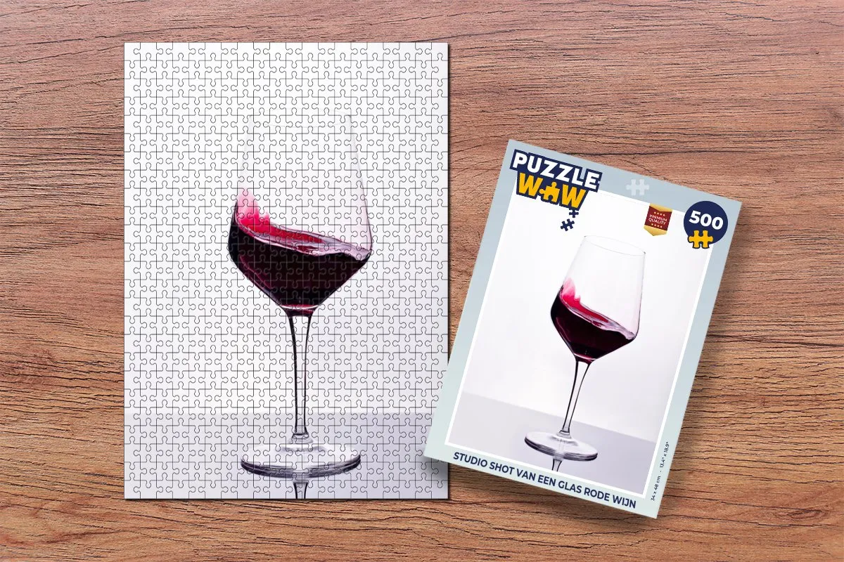 PuzzleWow Puzzel Studio Glas Rode Wijn 500 Stuks - Multicolor