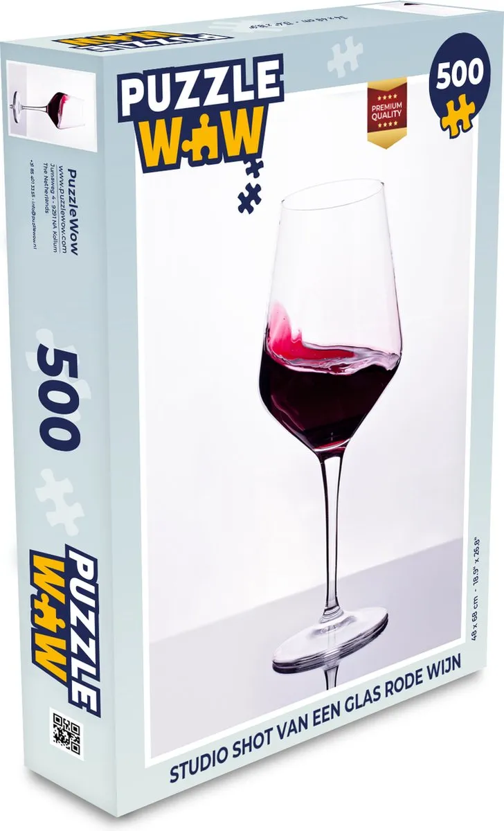 PuzzleWow Puzzel Studio Glas Rode Wijn 500 Stuks