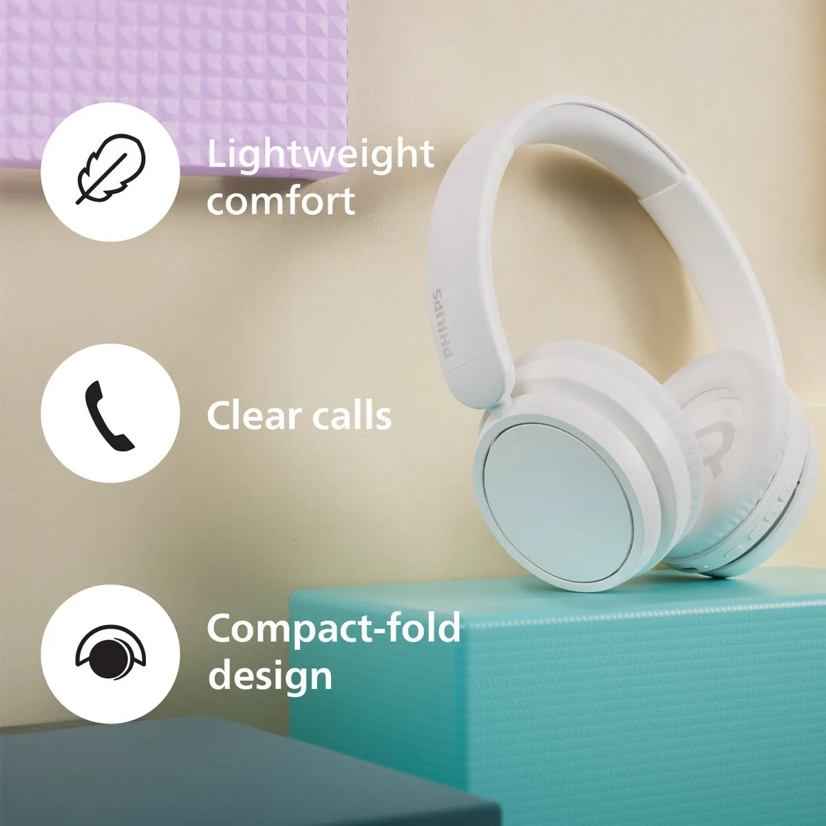 Philips TAH5209WT On-Ear Bluetooth Headphones - 65 uur - Wit
