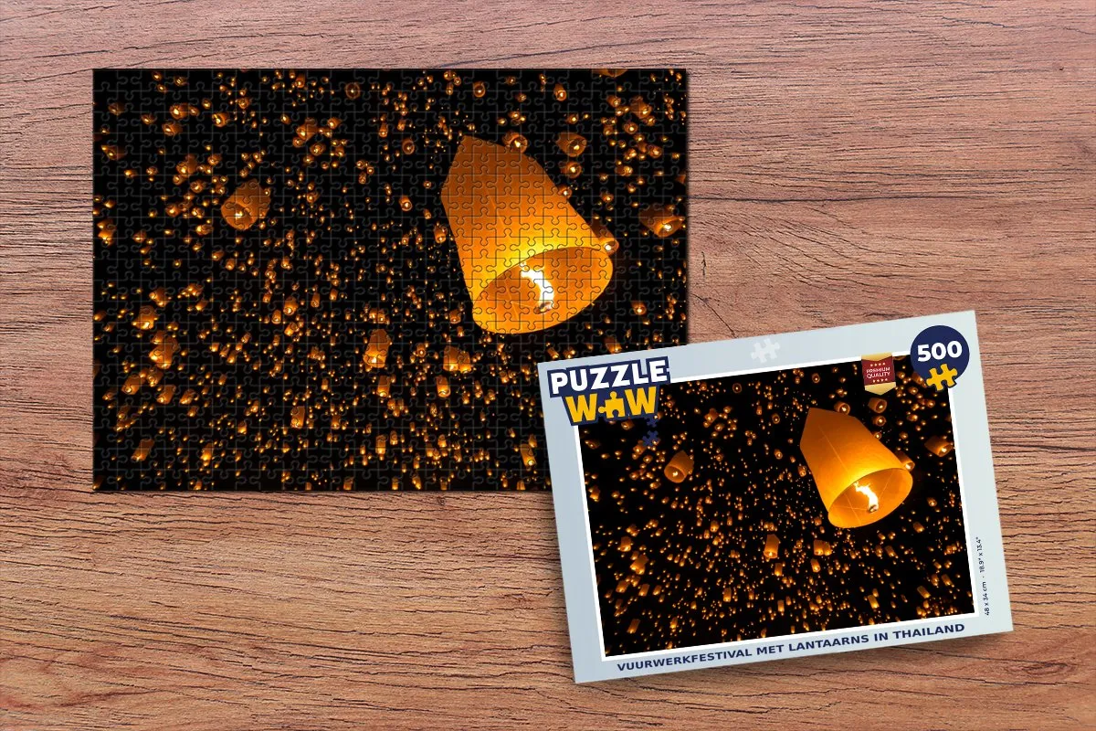 PuzzleWow Vuurwerkfestival Thailand Legpuzzel 500 Stuks - Multicolor