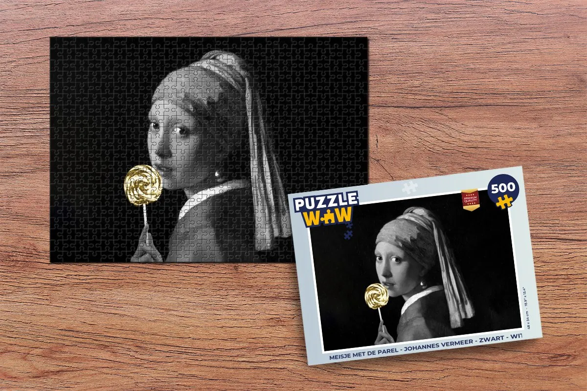 PuzzleWow Meisje met de parel Legpuzzel 500 Stuks - Multicolor