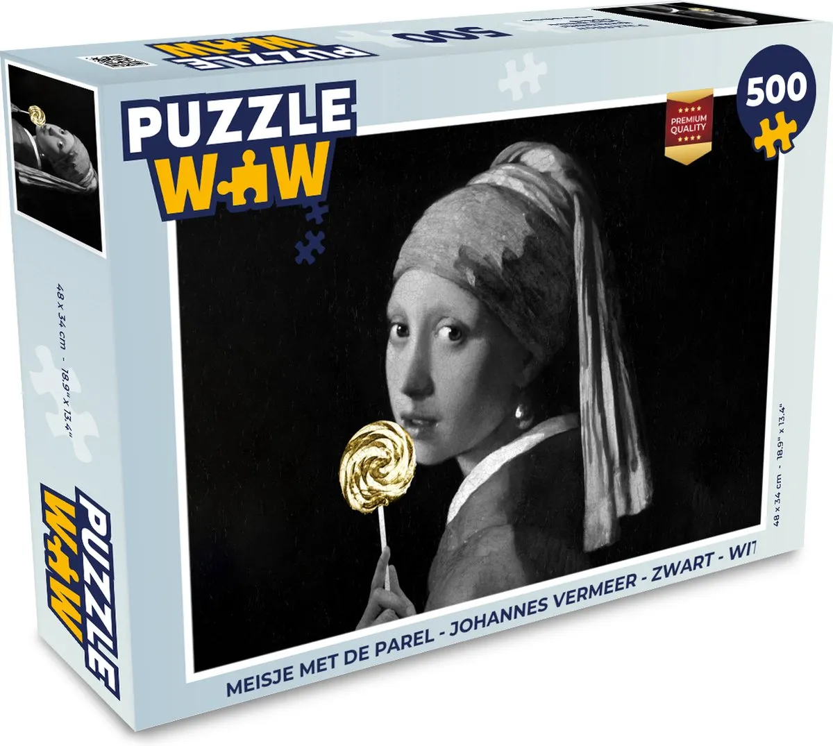 PuzzleWow Meisje met de parel Legpuzzel 500 Stuks