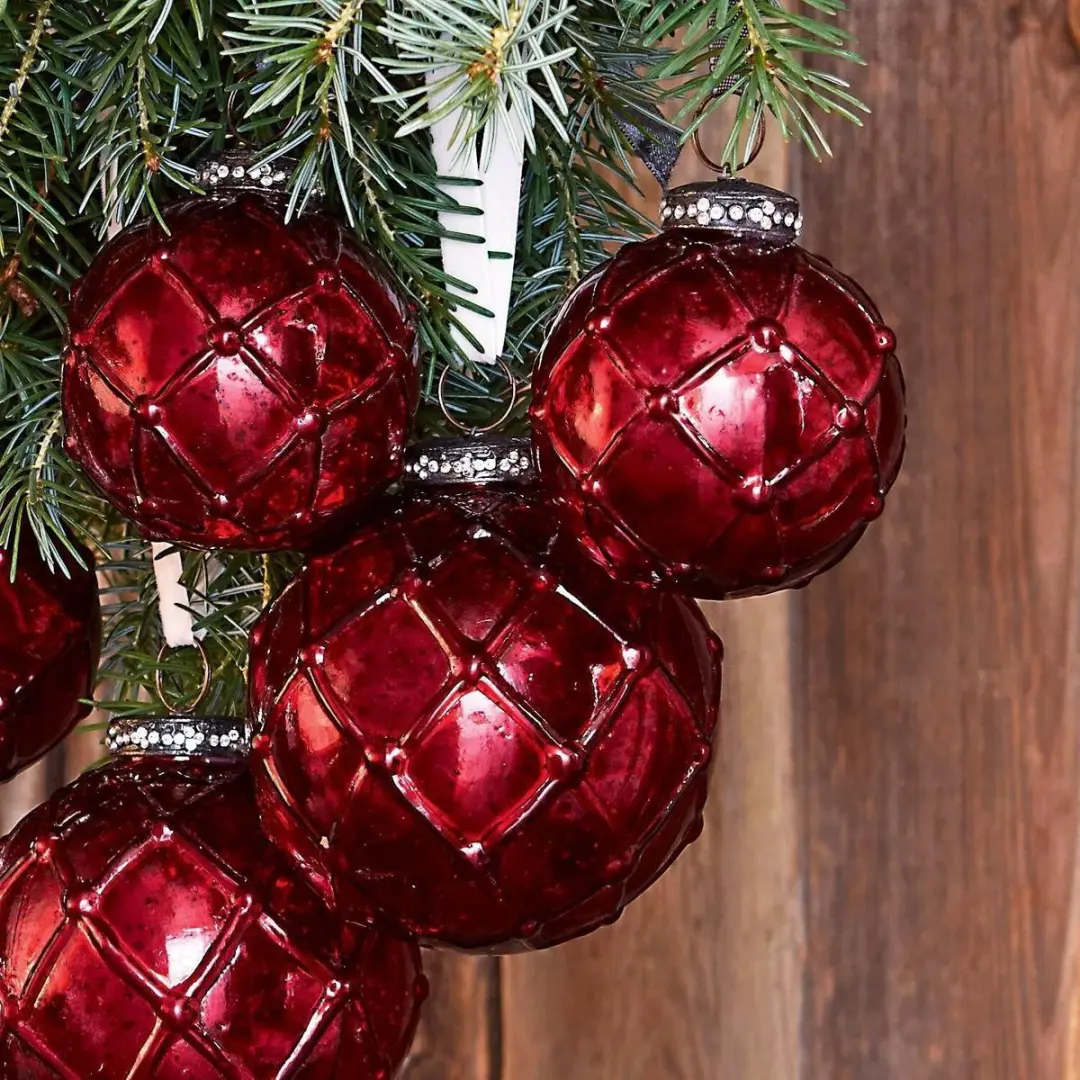 Loberon Roubi Kerstversiering - 6 Stuks Rood - afbeelding 4 van 5