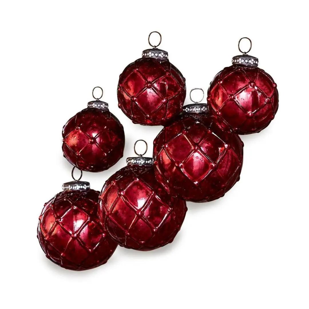 Loberon Roubi Kerstversiering - 6 Stuks Rood - afbeelding 3 van 5