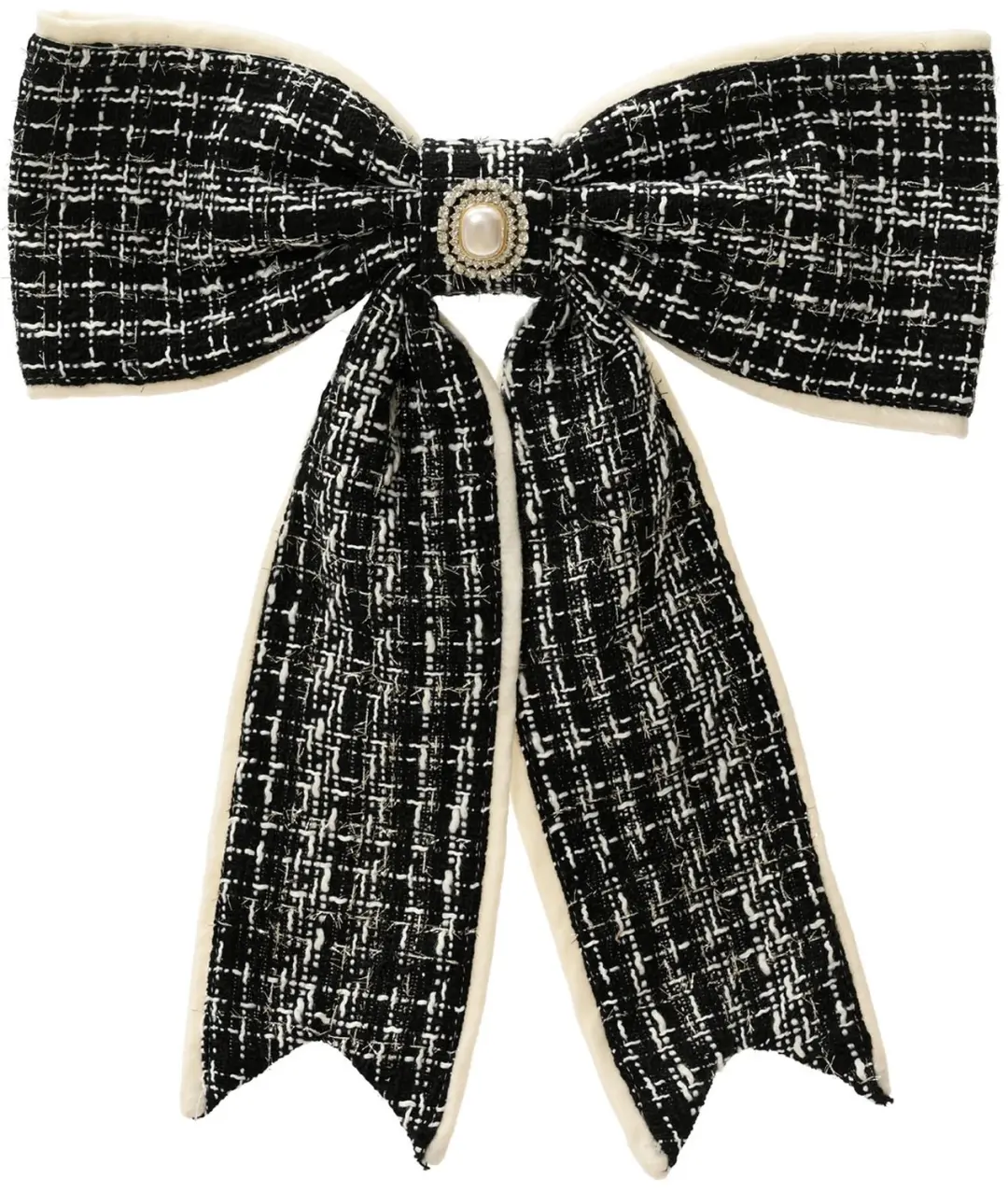 Kaemingk Kerststrik 32,5cm Zwart met Broche