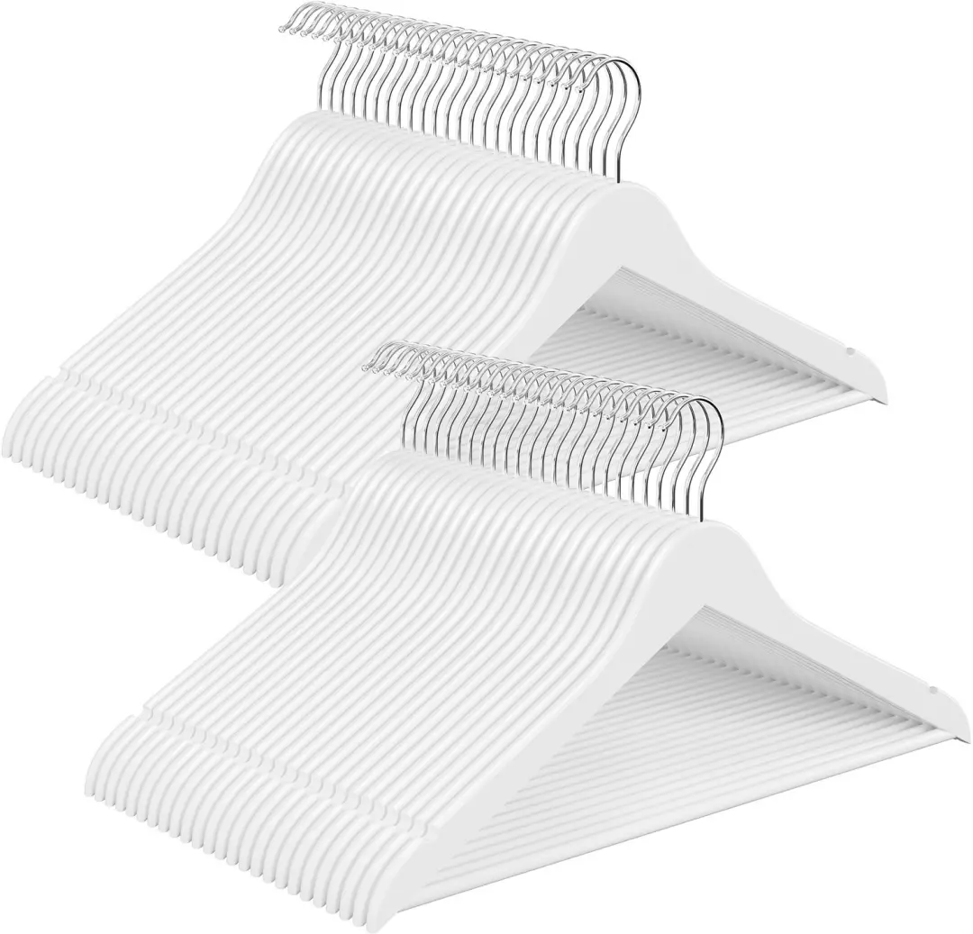 Songmics Berkenhouten Kledinghangers Wit