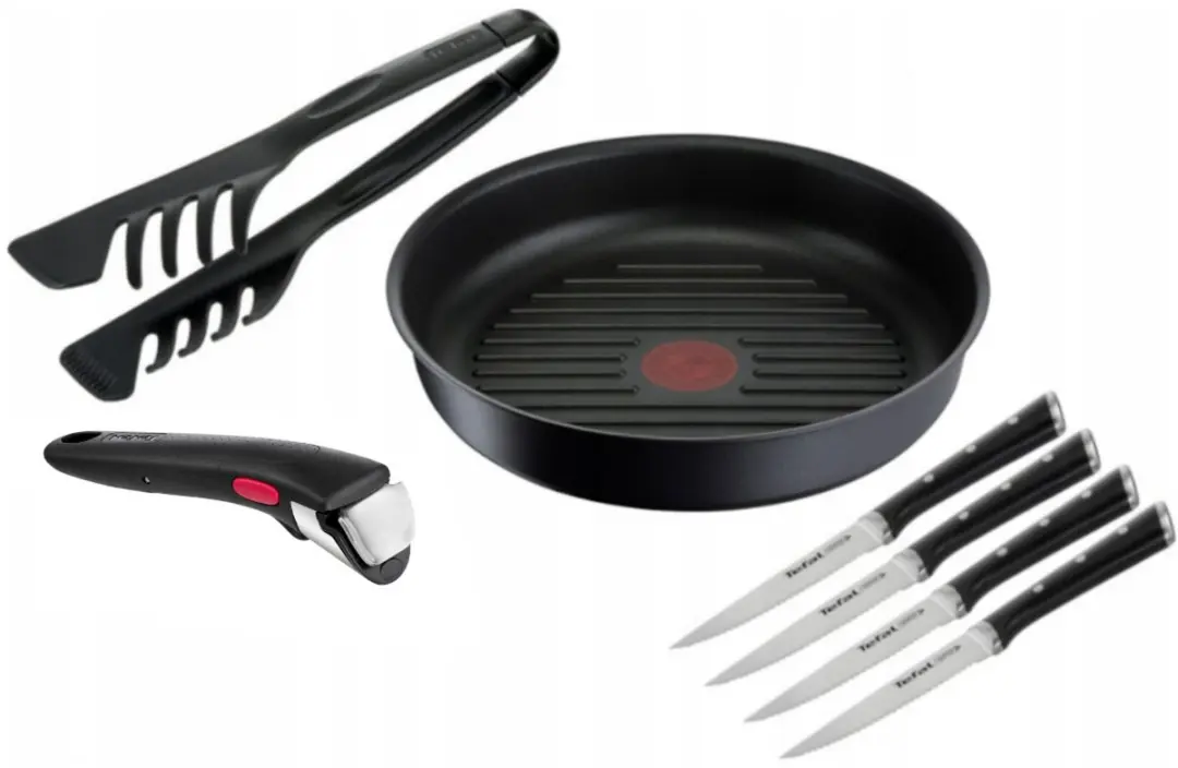 Tefal Ingenio Grillpan Set met 7 Delen: Pan, Tang, Messenset