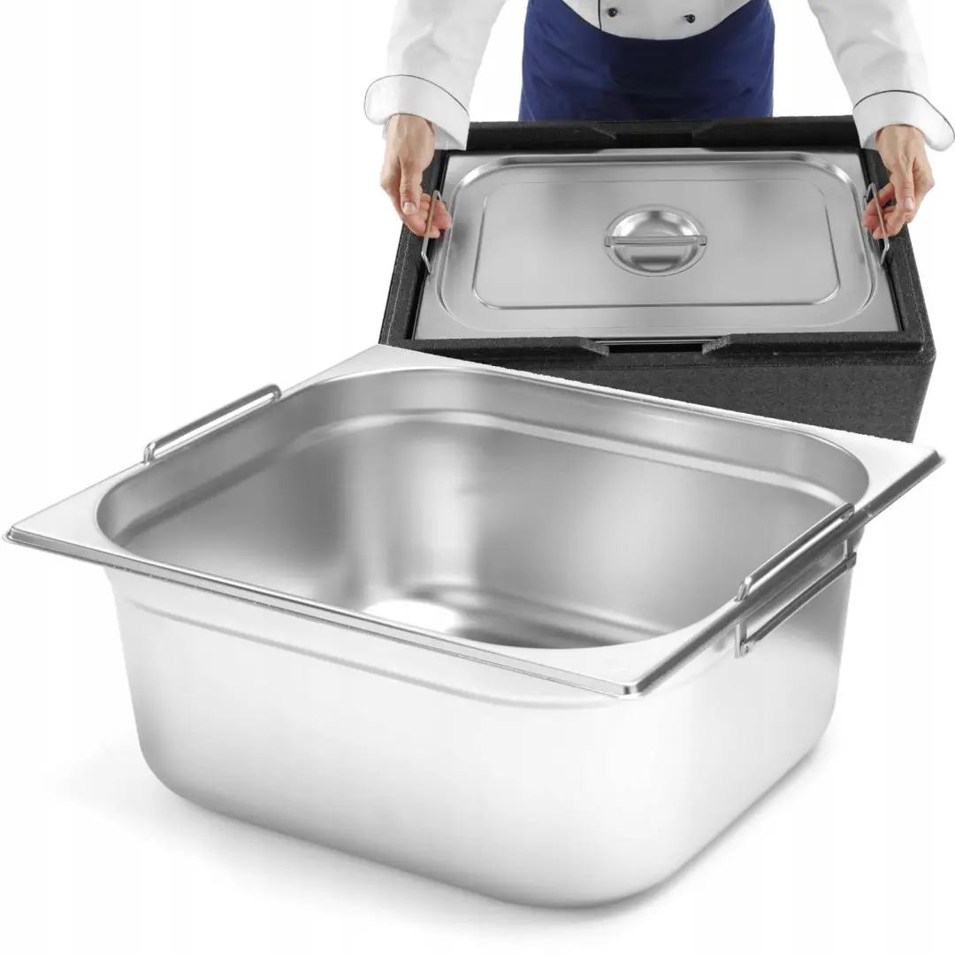 Hendi GN 2/3 Gastronorm Bak 13L RVS met Inklapbare Handvatten