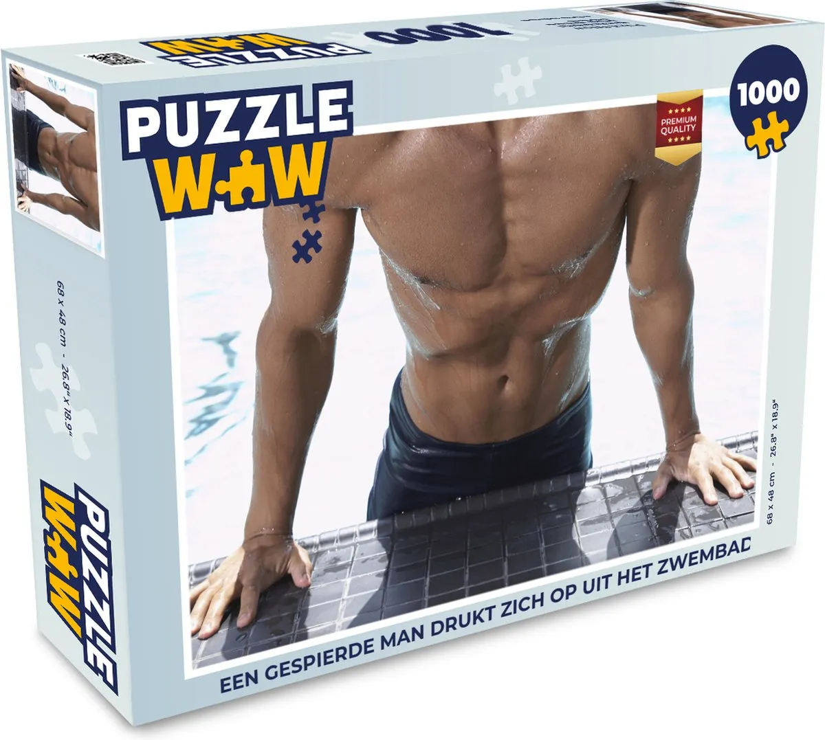 PuzzleWow Legpuzzel 1000 Stuks - Gespierde Man Multicolor