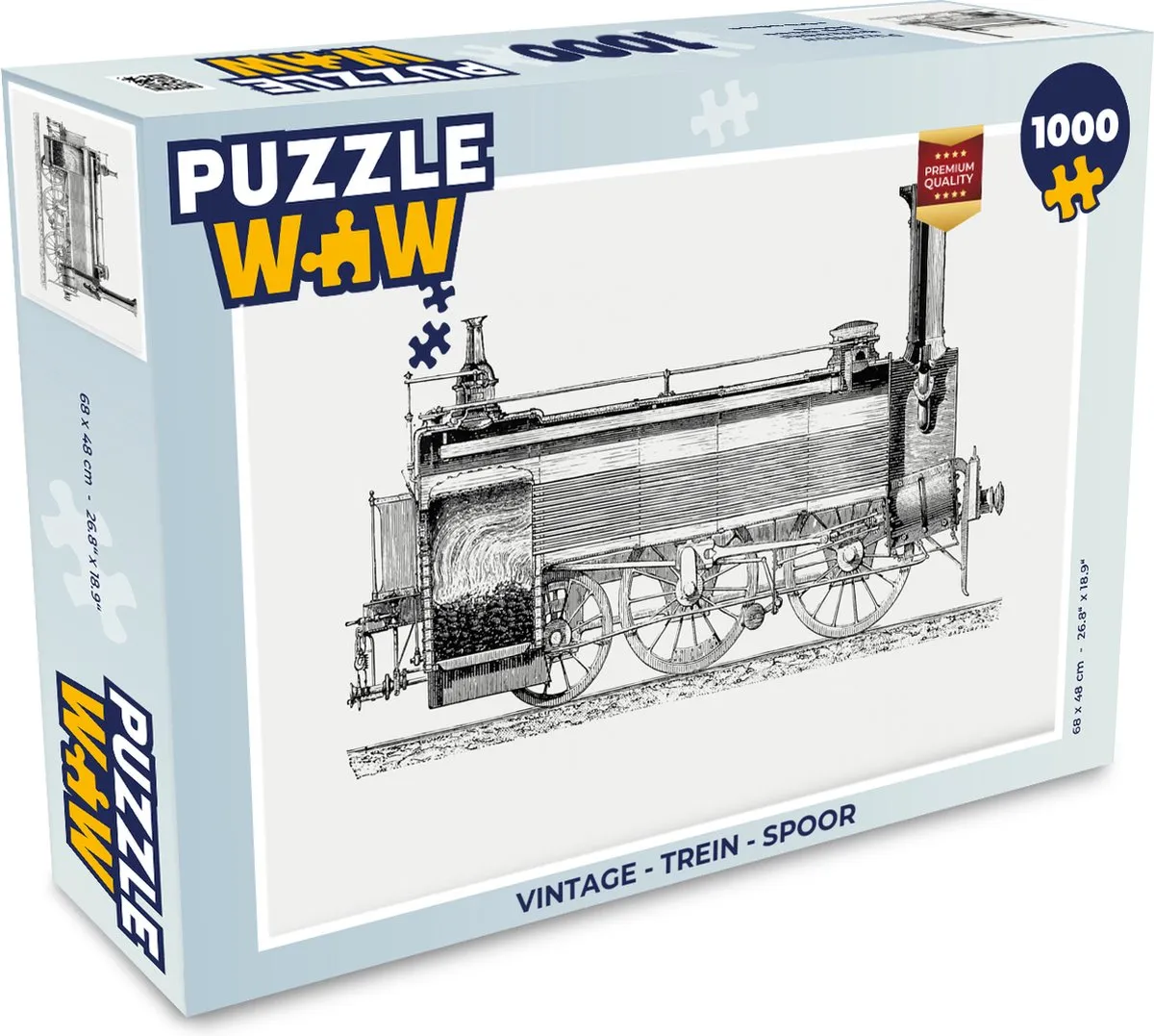 PuzzleWow Vintage Trein Legpuzzel 1000 Stuks