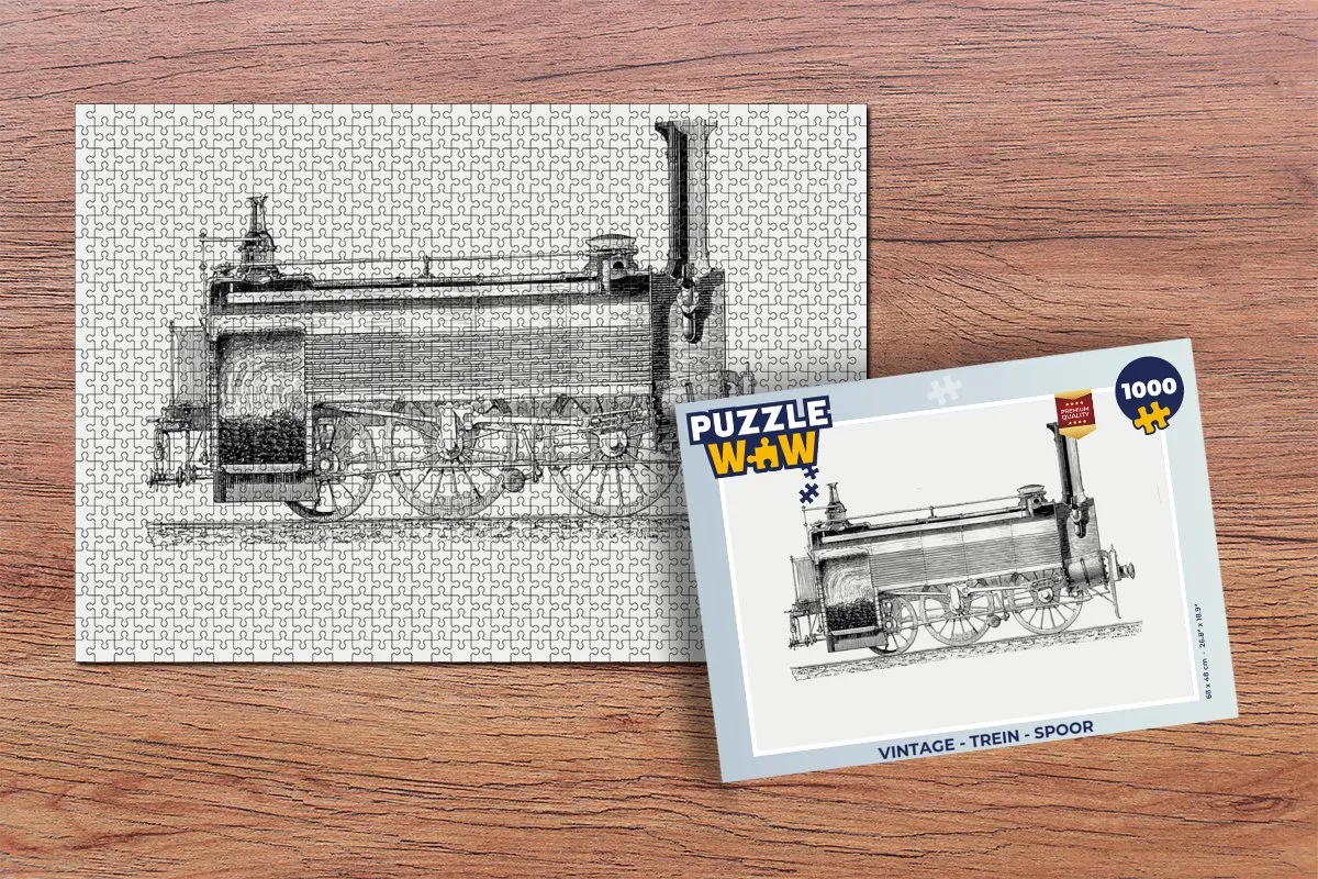 PuzzleWow Vintage Trein Legpuzzel 1000 Stuks - Multicolor