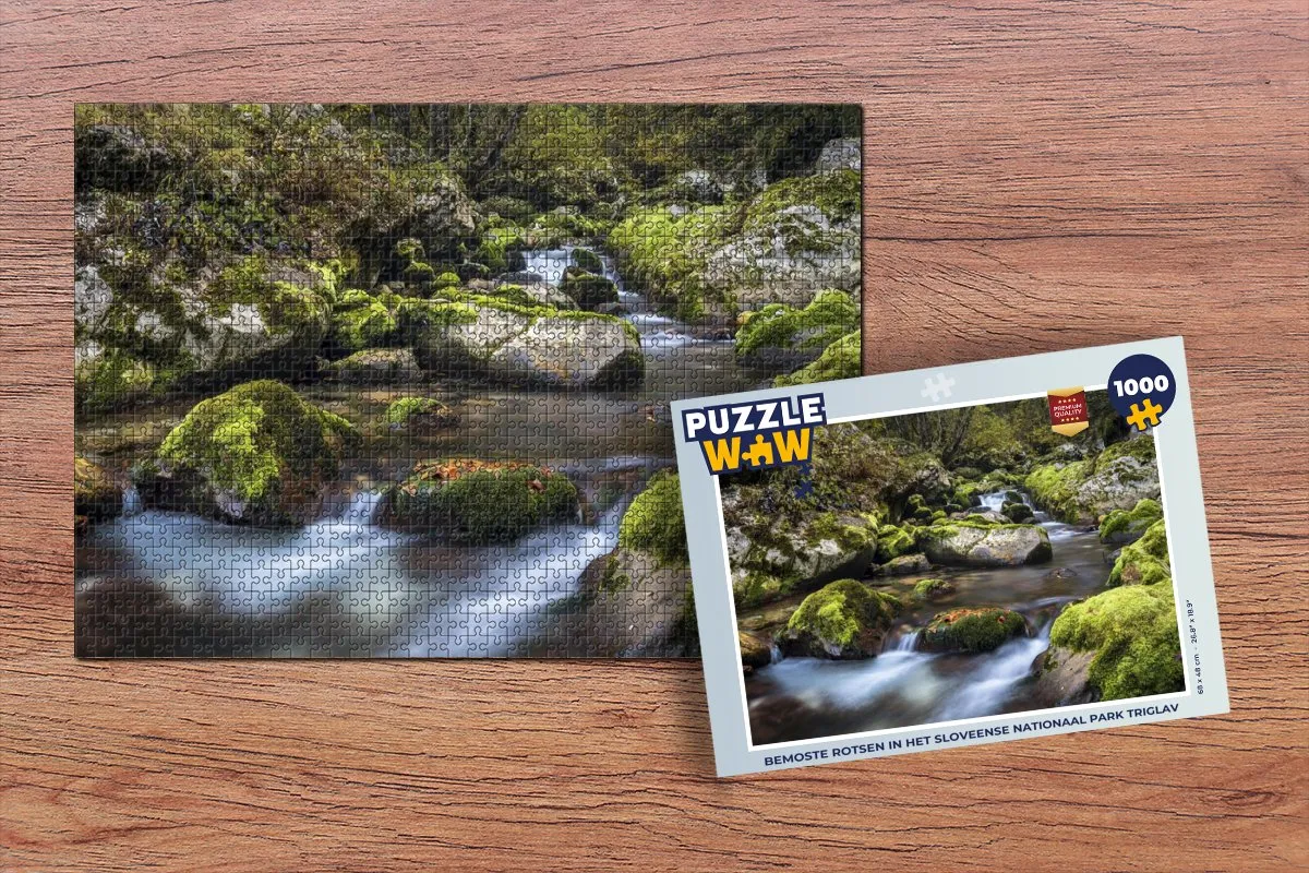 PuzzleWow Legpuzzel Bemoste Rotsen Triglav 1000 Stuks