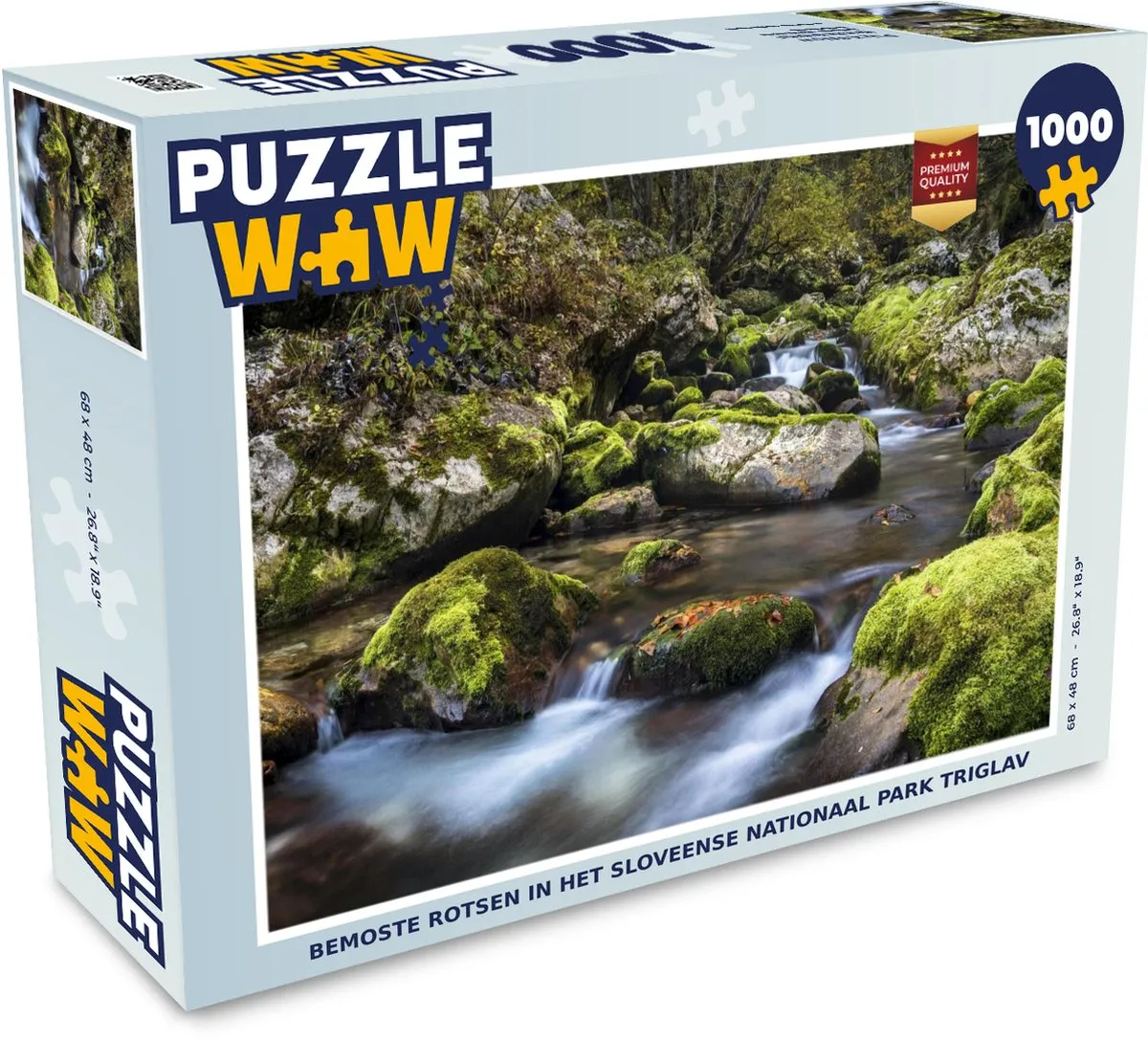 PuzzleWow Legpuzzel Bemoste Rotsen Triglav 1000 Stuks - Multicolor
