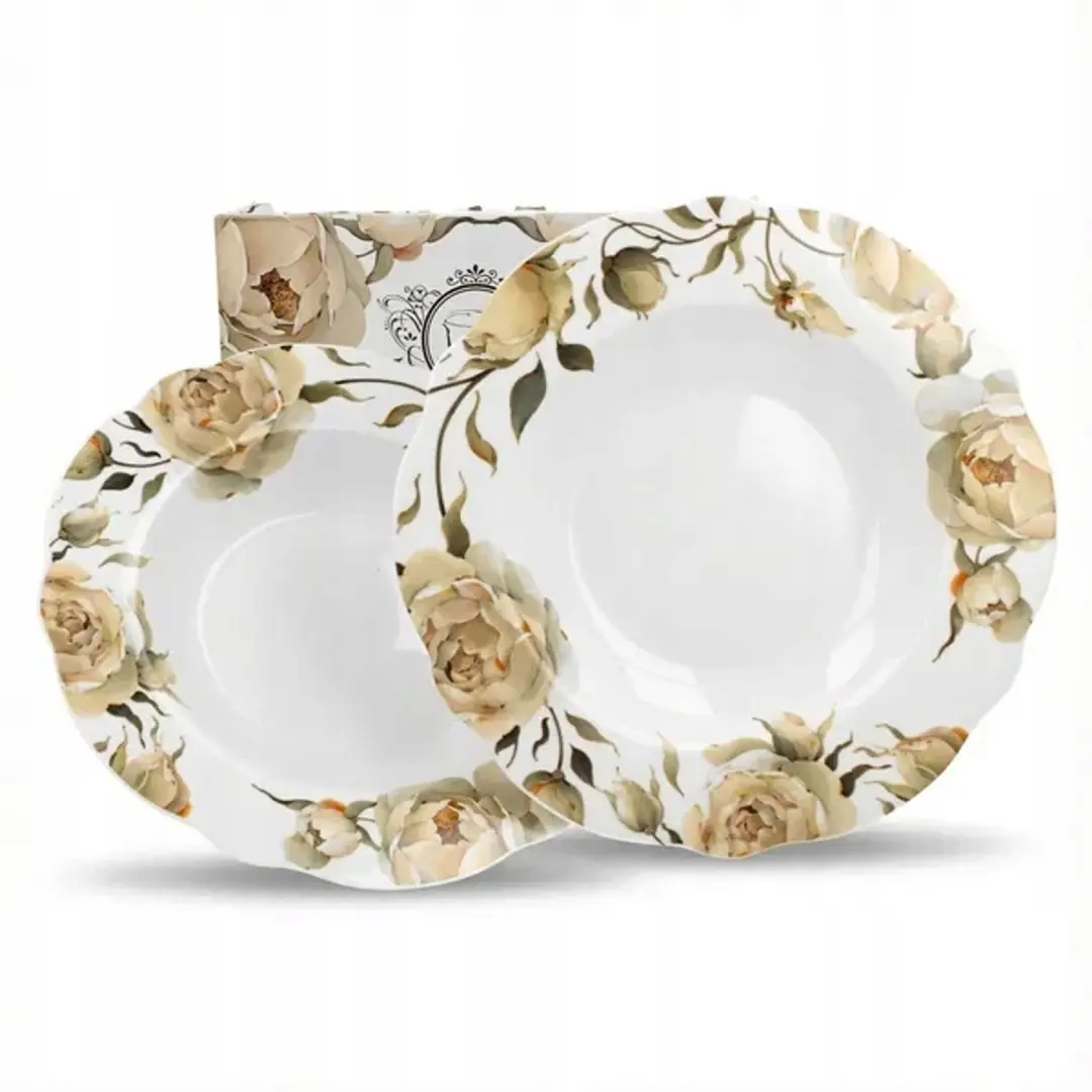 Duo The Secret Garden English Roses Diepe Porseleinen Borden 22 cm