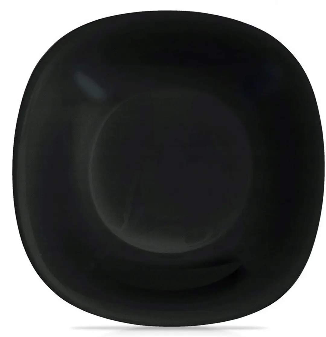 Zwarte vierkante diepe dinerbord 650ml