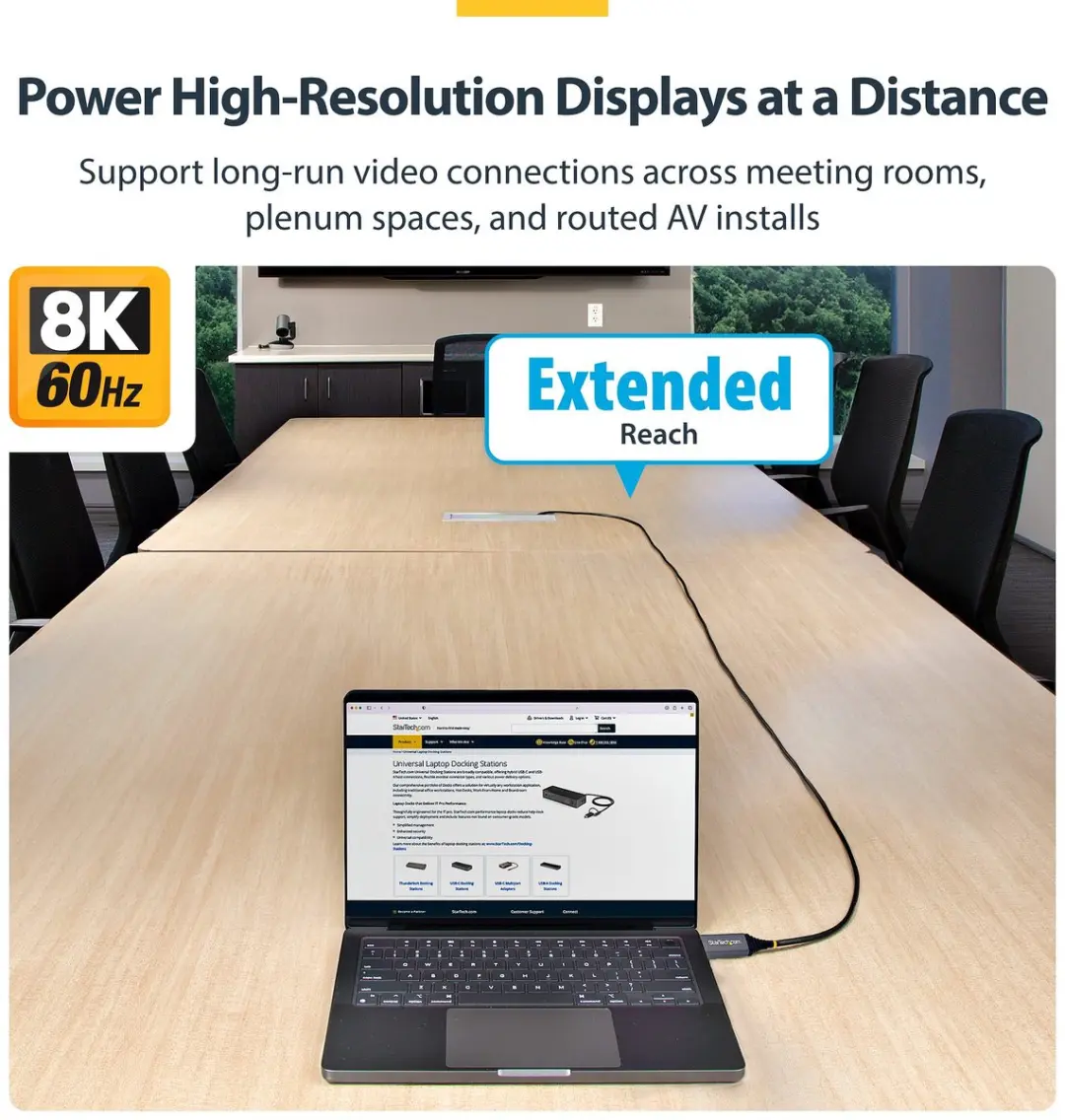 Startech HDMI 2.1 Hybride Actieve Optische Kabel 15m - 8K 60Hz - afbeelding 5 van 6