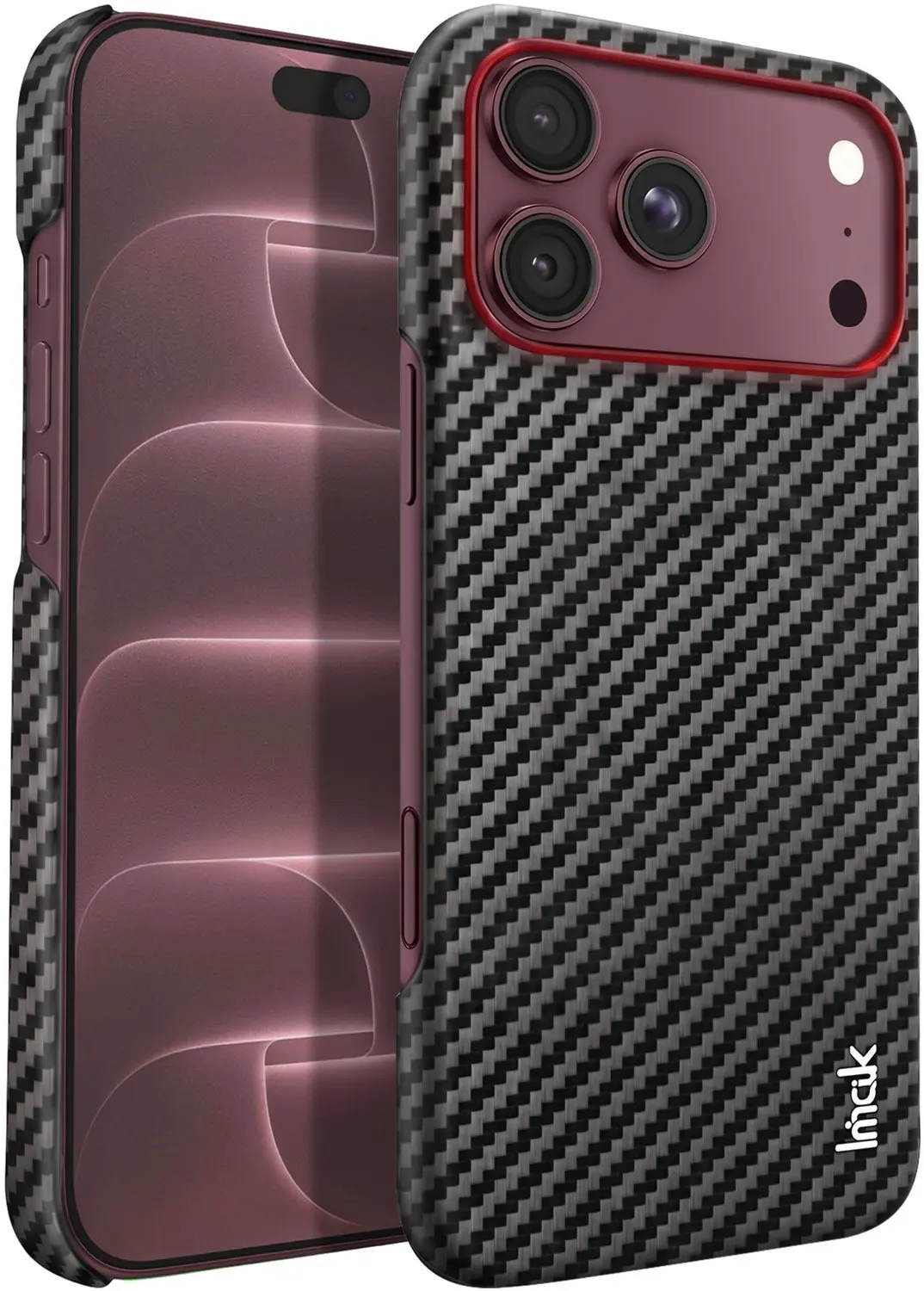 iMak, Hoesje Geschikt voor Apple iPhone 18 Pro Ruiyi Serie Krasbestendig Carbon