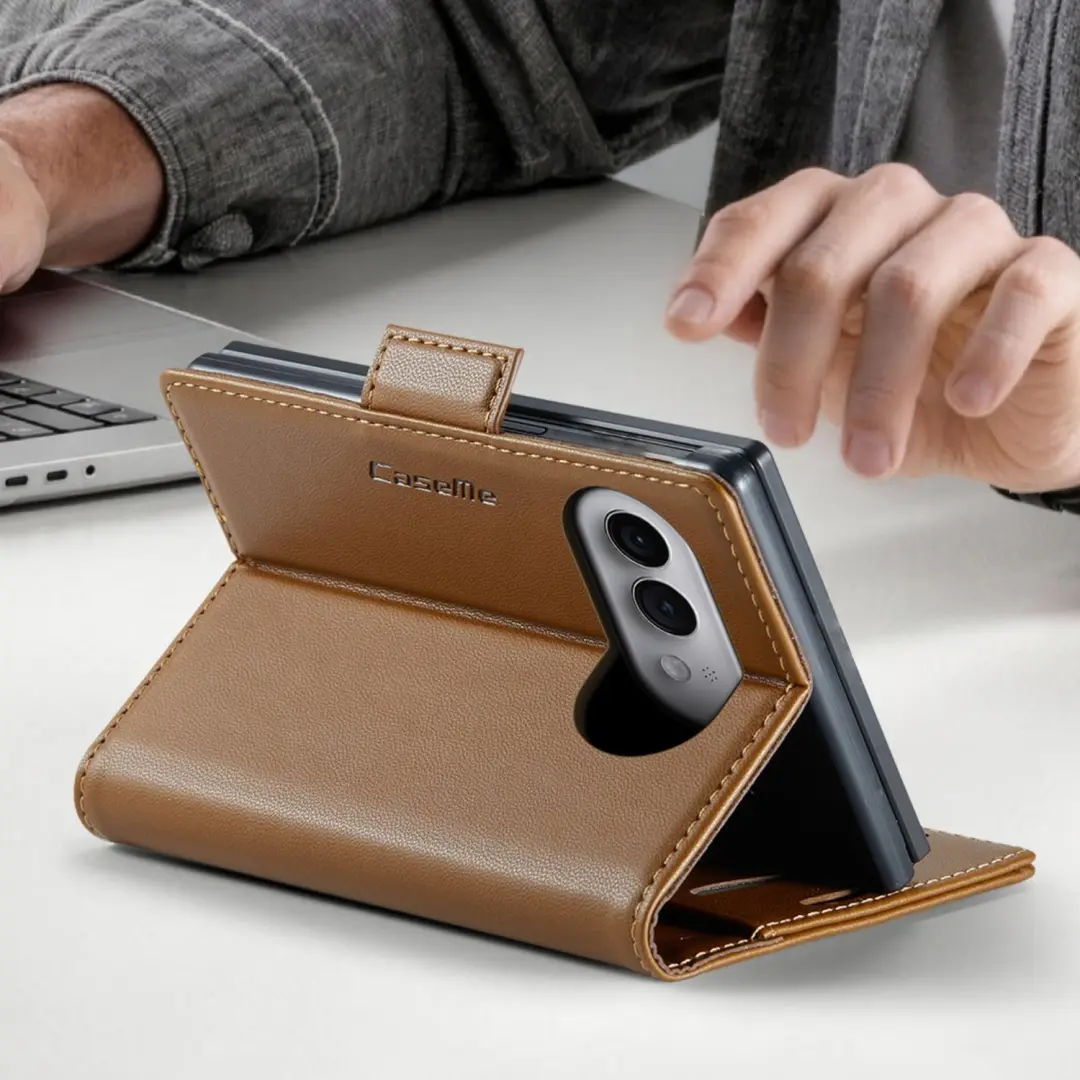 Caseme, Portemonnee Hoesje Geschikt voor Apple iPhone Duo Leerlook met Standaard