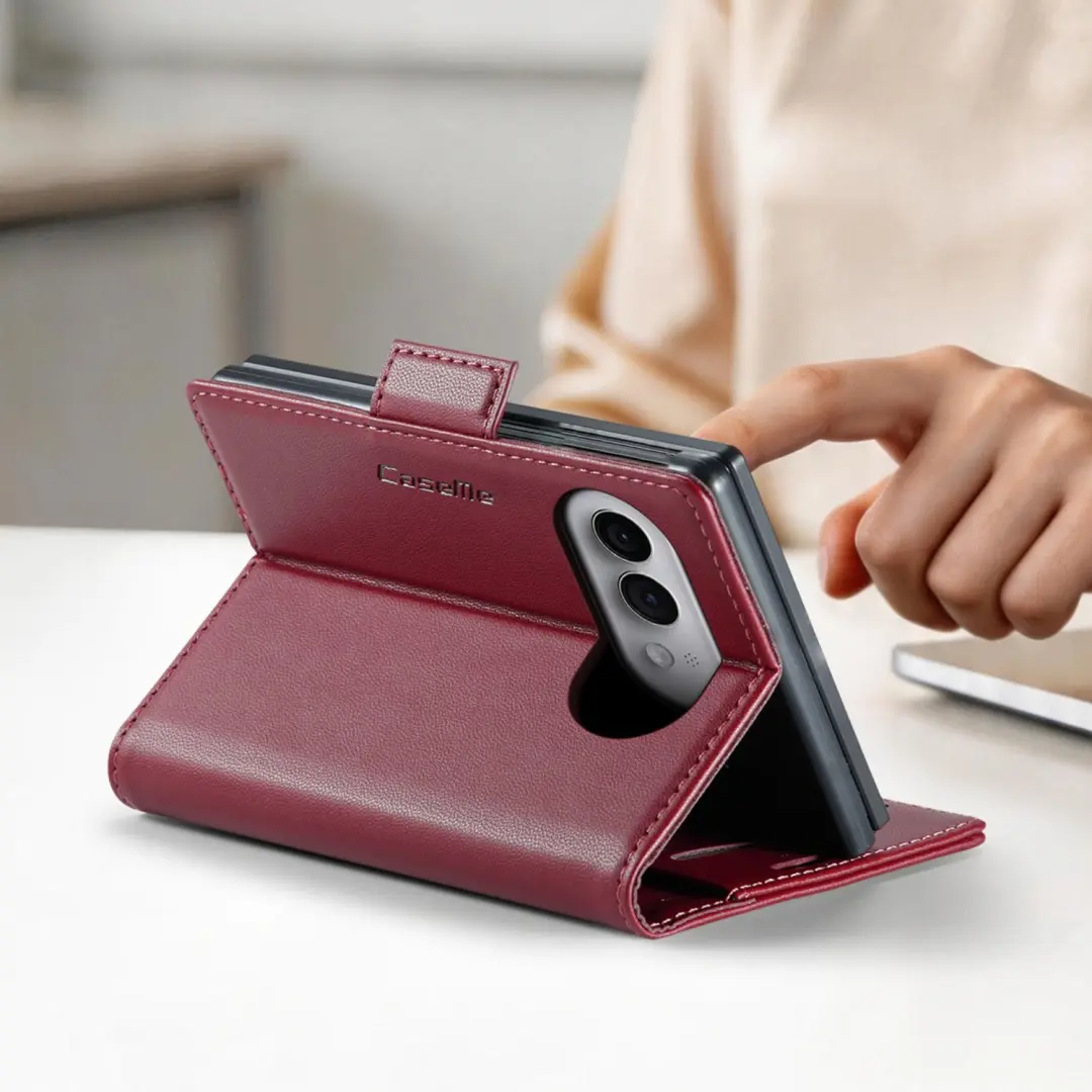 Caseme, Portemonnee Hoesje Geschikt voor Apple iPhone Duo Leerlook met Standaard