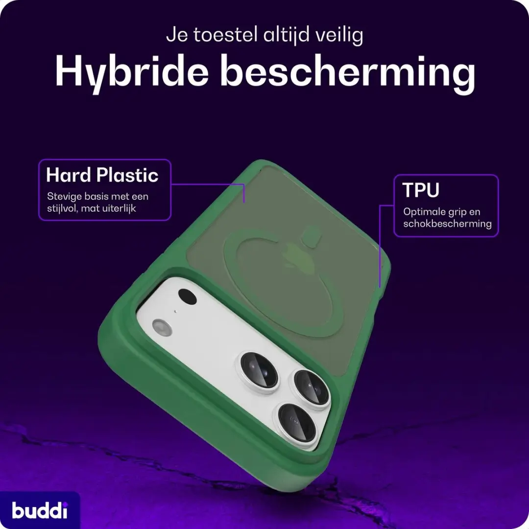 Buddi Frost iPhone 18 Pro Max Hoesje - Mat Groen - afbeelding 4 van 6