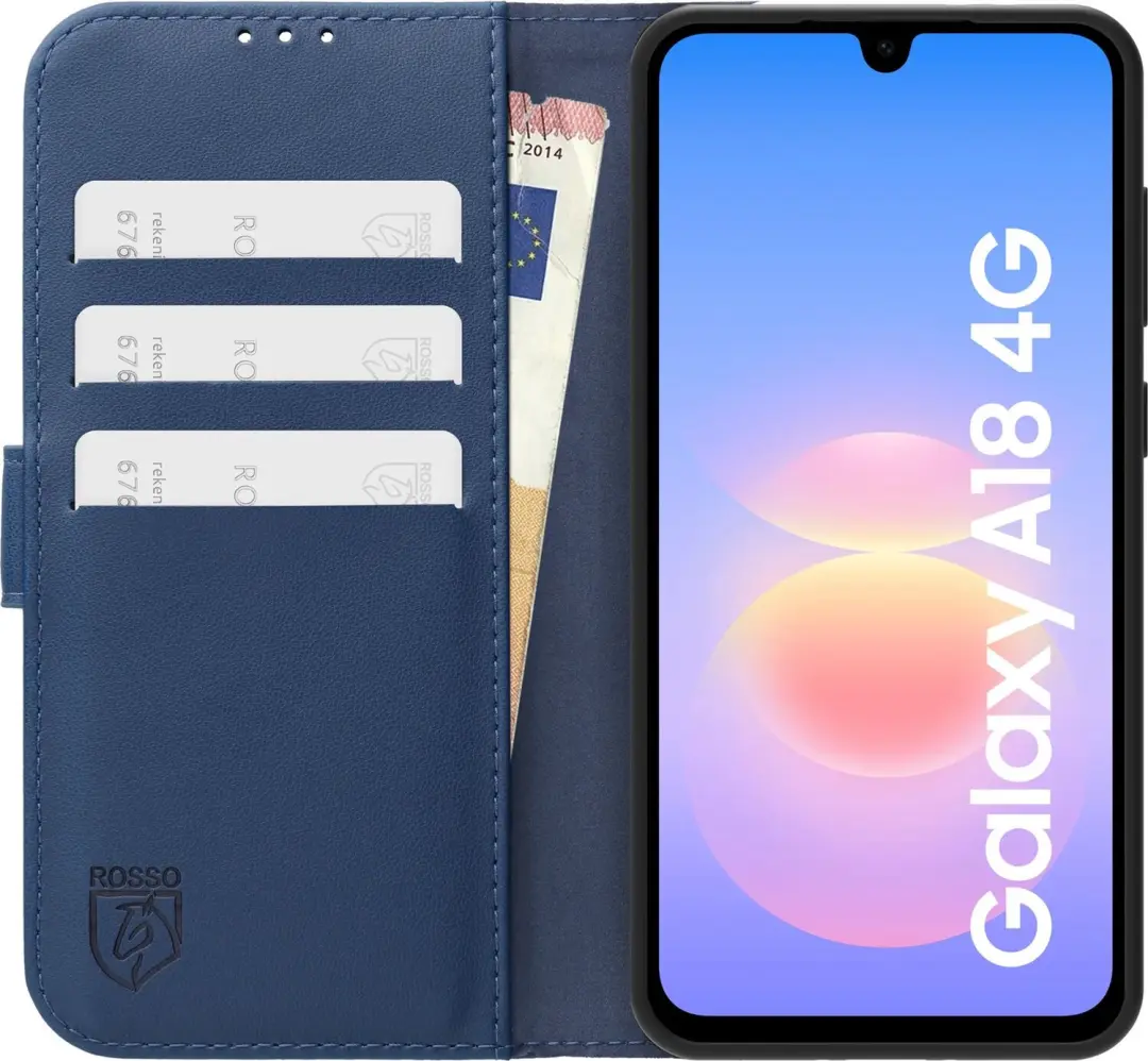 Rosso Element Modern Samsung Galaxy A18 Hoesje - Blauw - afbeelding 5 van 5