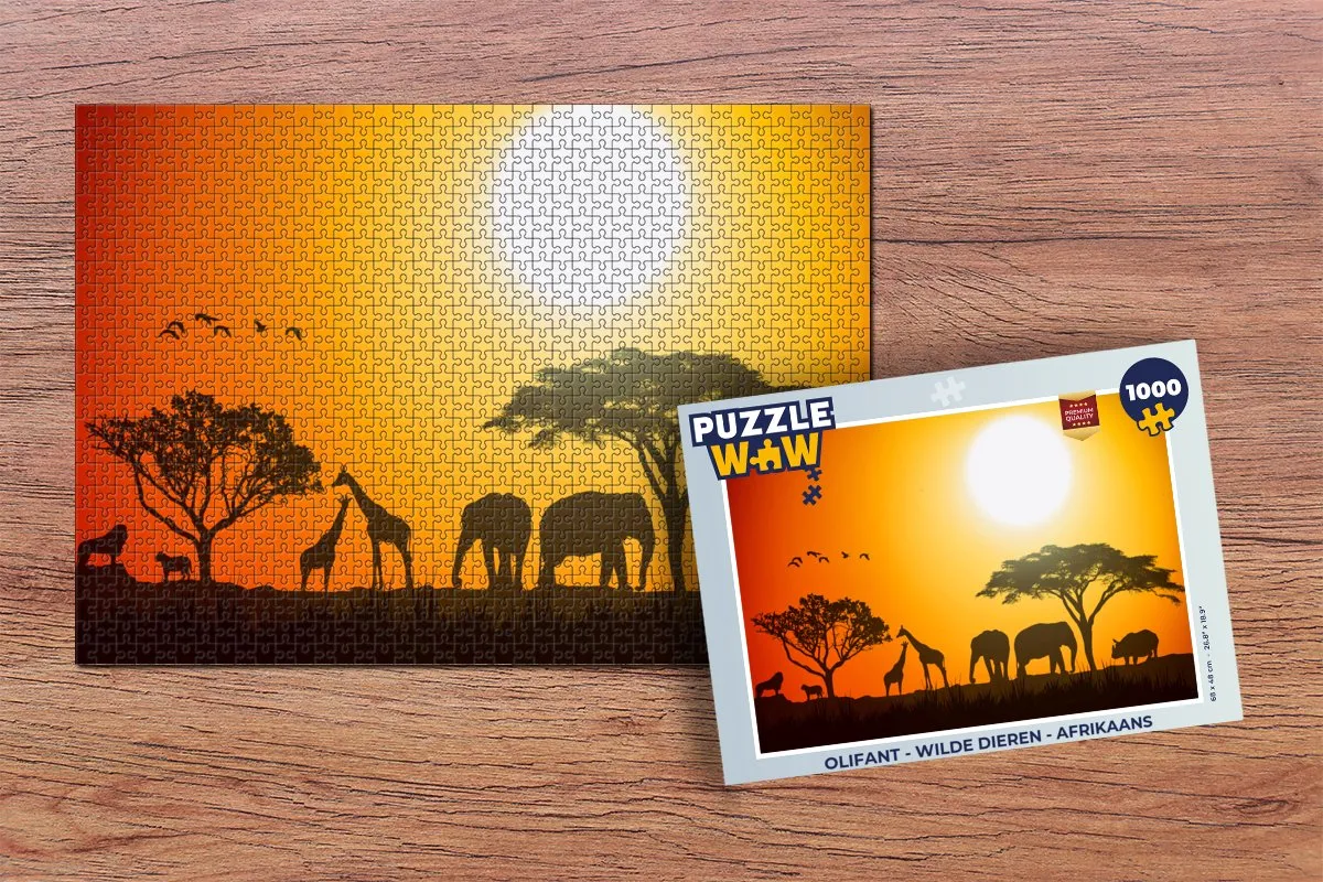 PuzzleWow Wilde Dieren Afrikaans Legpuzzel 1000 Stuks - Multicolor