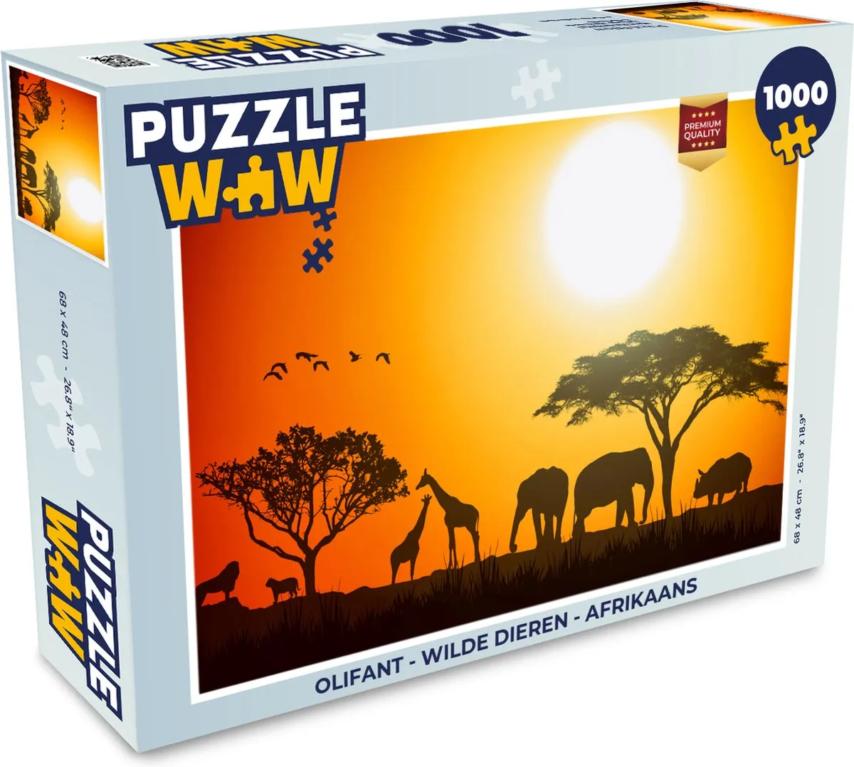 PuzzleWow Wilde Dieren Afrikaans Legpuzzel 1000 Stuks