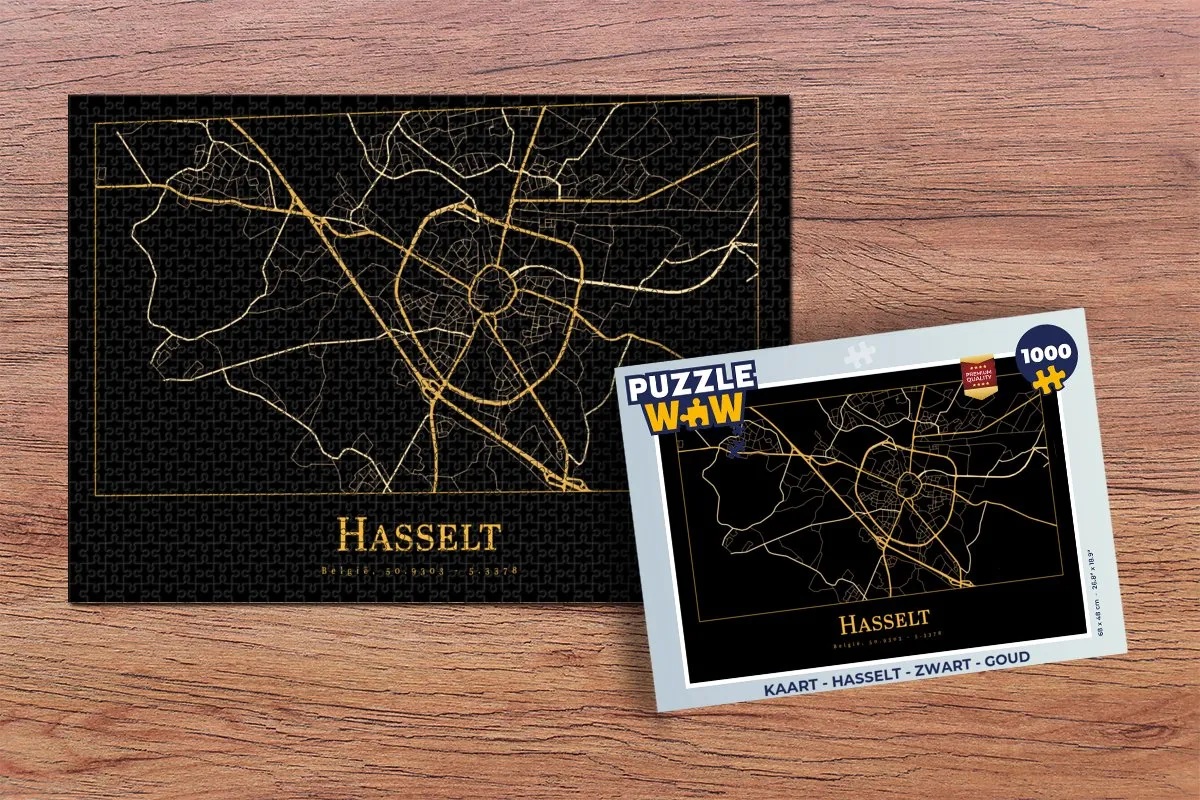 PuzzleWow Hasselt Legpuzzel 1000 Stuks - Multicolor