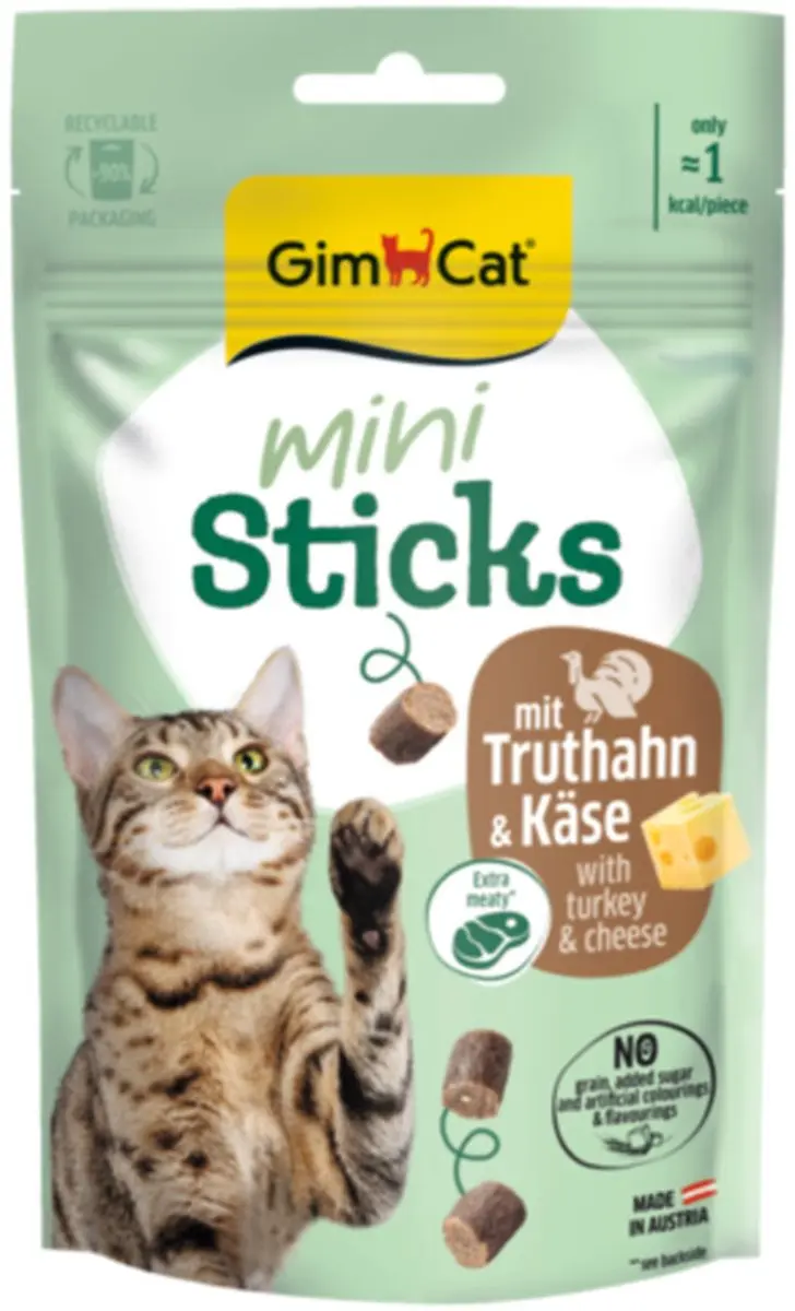 GimCat Mini Sticks Kalkoen & Kaas